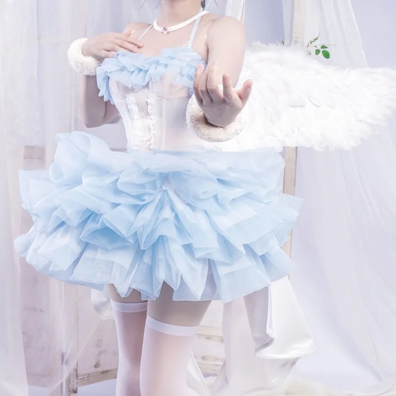 Костюм для косплея Rem Re:Zero Start Life in other World прозрачный и нарядный милый ангел