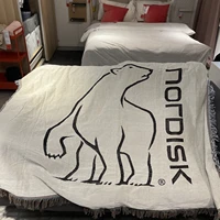 nordisk blanket camping outdoor picnic throw blanket white bear blankets for beds home decorations with tassel sofa cover