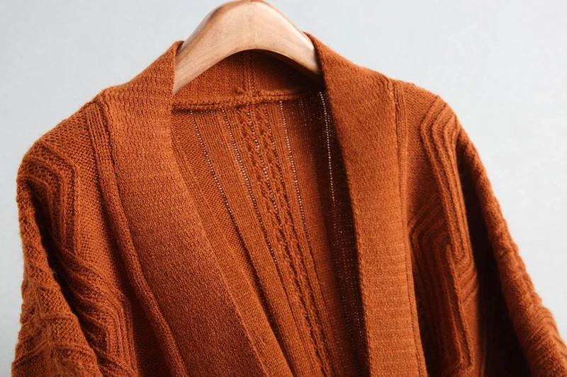 

Women Casual winter knitted beige loose Female autumn green sweater cardigan outerwear