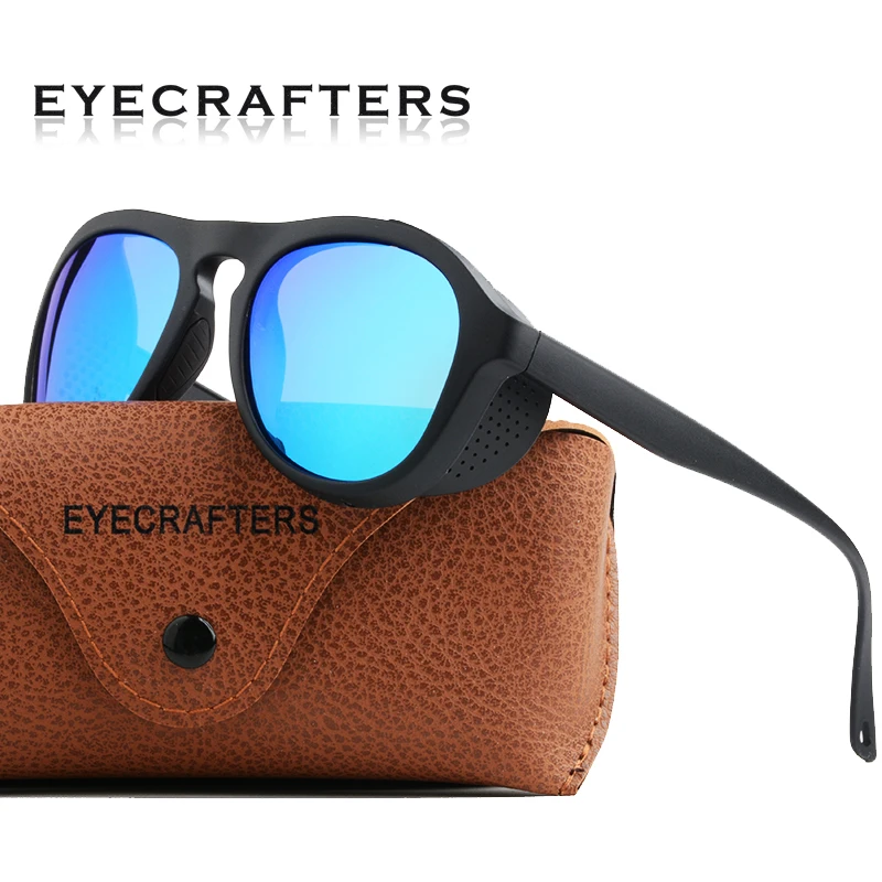 

Removable Night Round Polarized Sunglasses Wrap Goggle Vintage Steampunk Blinkers Mirrored Shades Drive UV400 Protection
