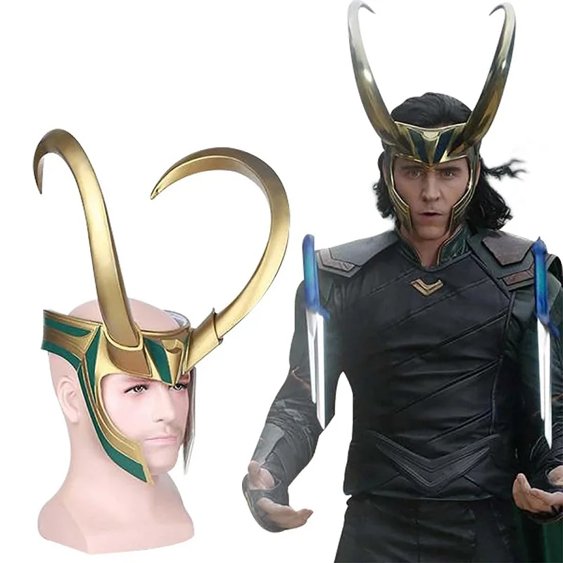 

2021 New Loki Horn Hat Headwear Mask Cosplay Hot Sale Props