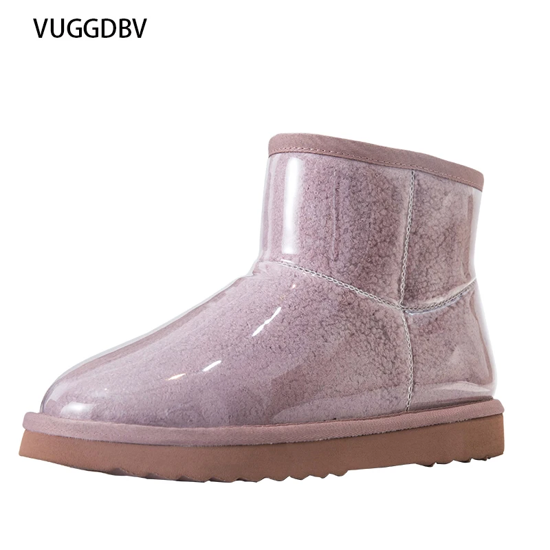 winter boots women 2019 new short sheep fur one snow female waterproof non-slip warm plus velvet slim cotton shoes |