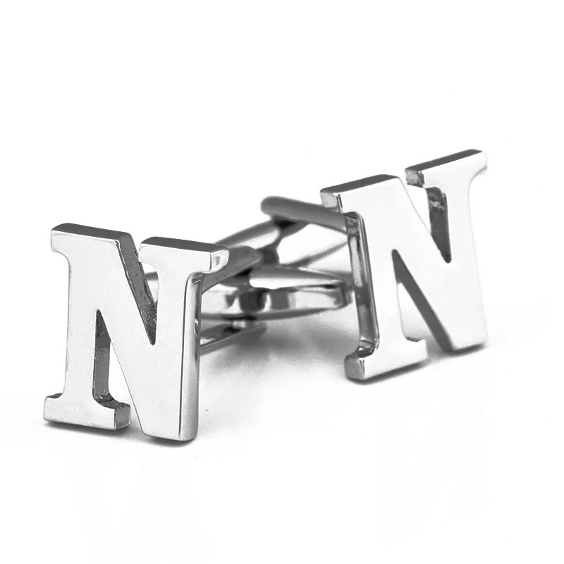 Мужские запонки ювелирные заготовки искусственный греческий алфавит буква N