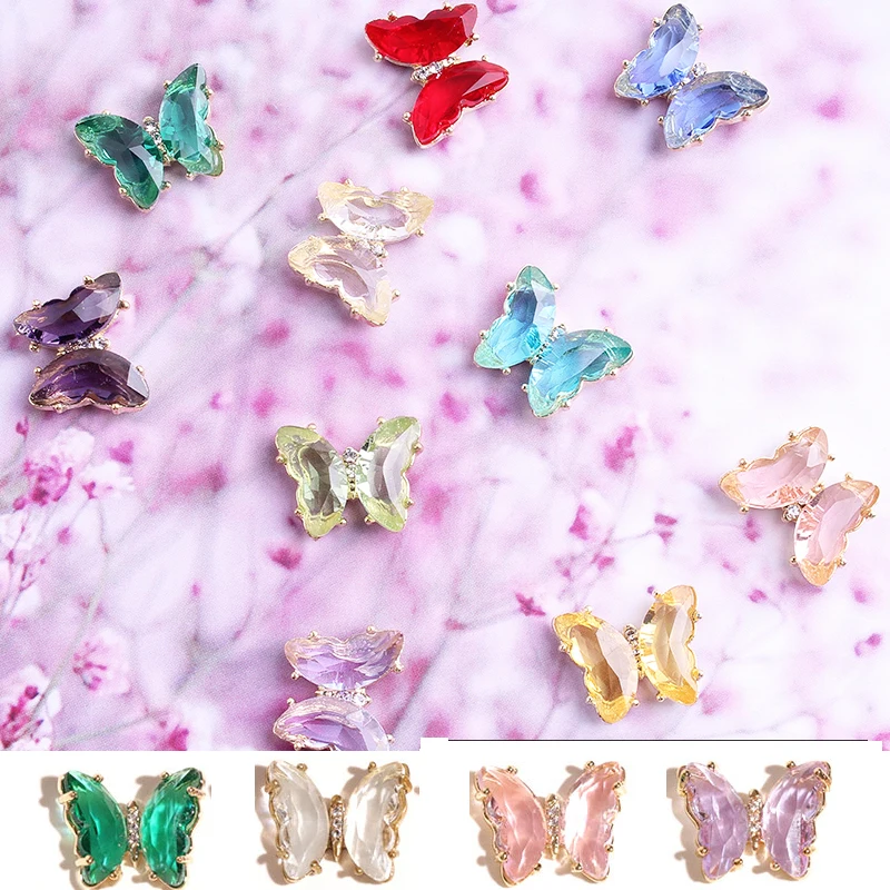 

Three-dimensional 100pcs Butterfly Nail Decoration,crystal Butterfly Nail supply3D glass Butterfly Nail Art Decorations 3700-545