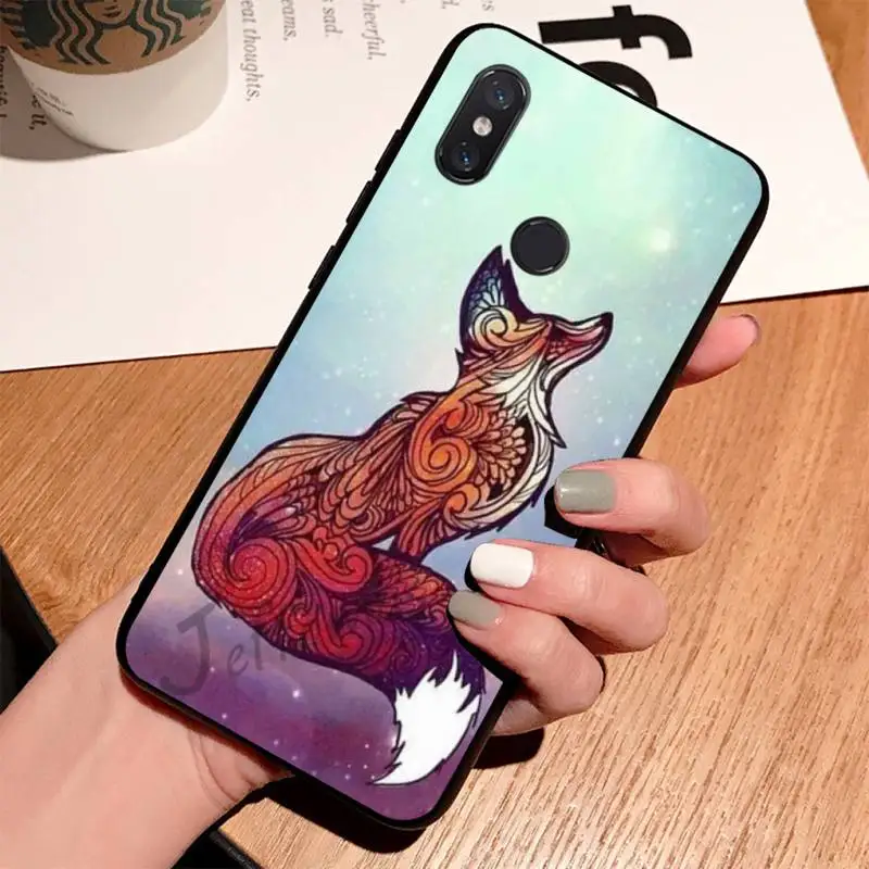 Red tail fox cunning animal Black Cell Phone Case For Xiaomi Redmi 4x 5 plus 6A 7 7A 8 mi8 8lite 9 note 4 pro | Мобильные телефоны