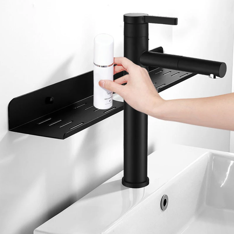 Настенная U-образная полка органайзер для ванной комнаты металлический