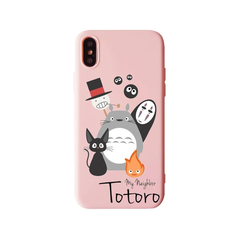 Симпатичные Мультяшные чехлы для телефонов Happy Totoro для iPhone 11 11Pro 6 6S 7 8 Plus Мягкий силиконовый чехол из ТПУ для iPhone x XS MAX XR - Цвет: TPU
