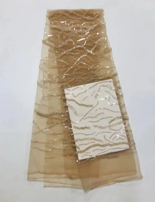 

Специальная нигерийская кружевная ткань Африканская французская чистая кружевная ткань Тонкая ажурная ткань SYJ-10434 с бисером