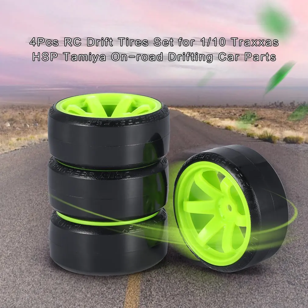 

4Pcs Hard Plastic RC Drift Tire Hard Tyre Set For Traxxas HSP HPI RC On-road Vehicle Drifting Car Spare Parts