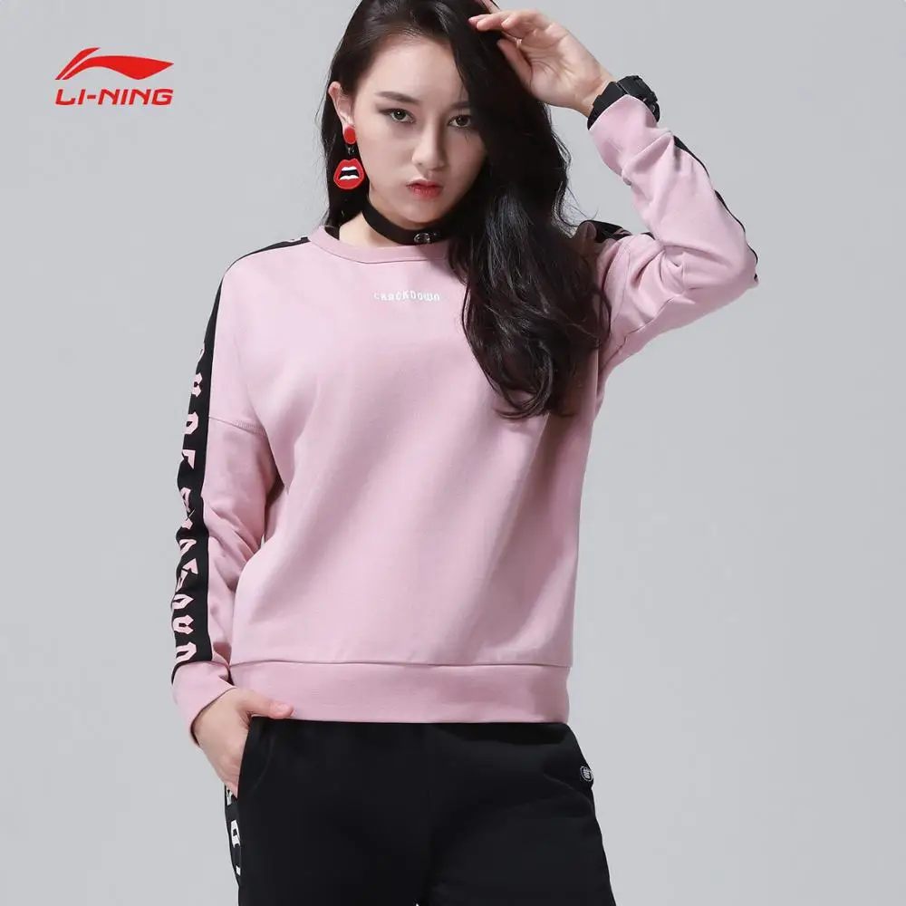 Женские баскетбольные свитера Li Ning удобные из 77% хлопка 23% полиэстера свободный