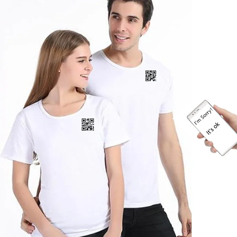 

Personalised Love QR Code Clothing Thermoadhesive Stickers Creative Fusible Patch Shirt Hoodies Print Custom Clothes Decoration