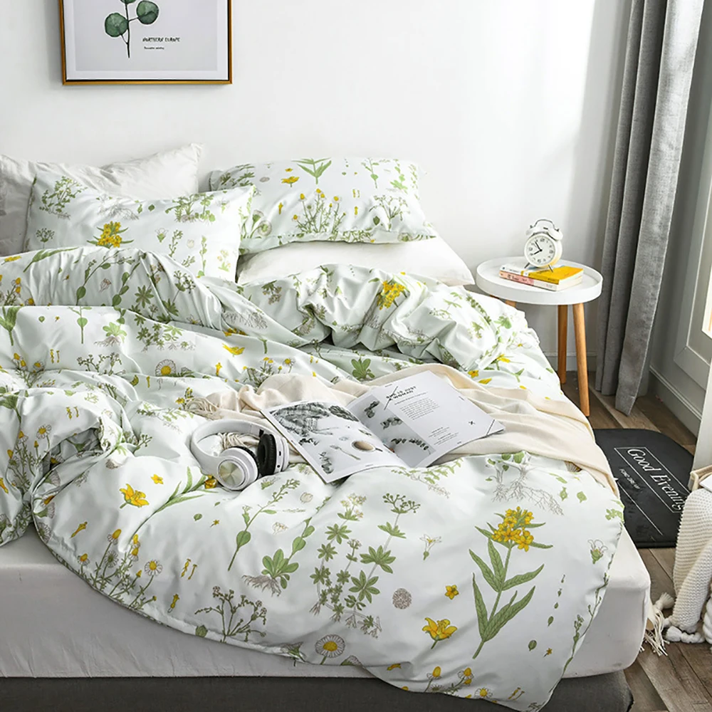 Пододеяльник LOVINSUNSHINE King Size простой цветочный Комплект постельного белья для