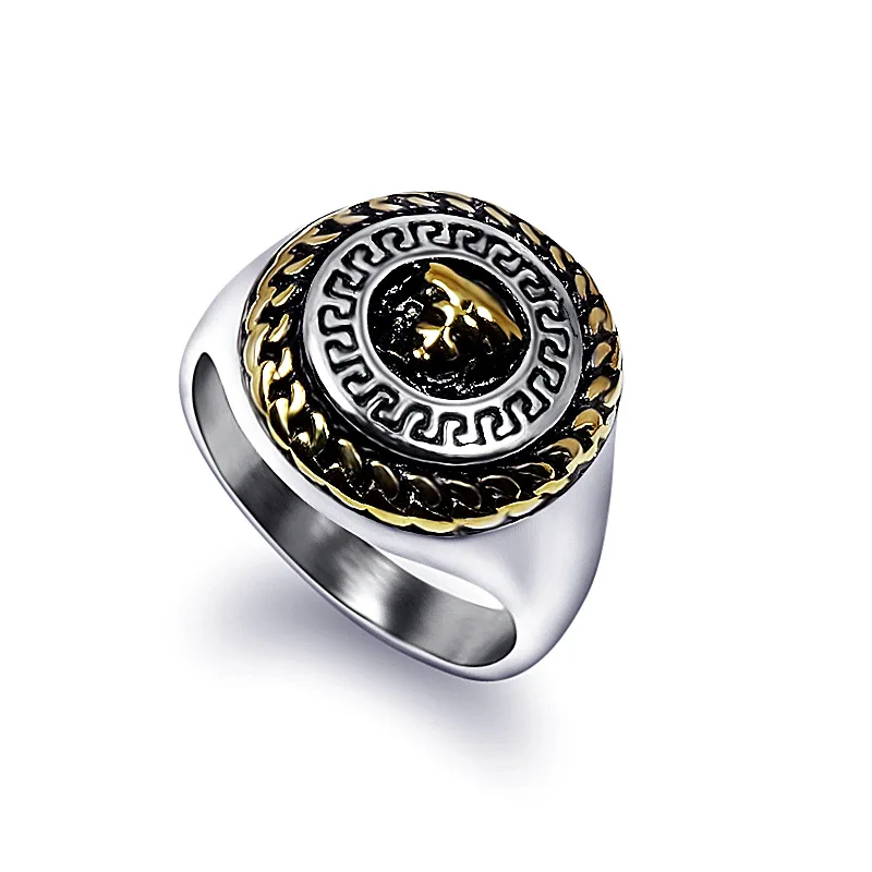 Мужские и женские резные кольца Megin D винтажные из нержавеющей стали в стиле панк