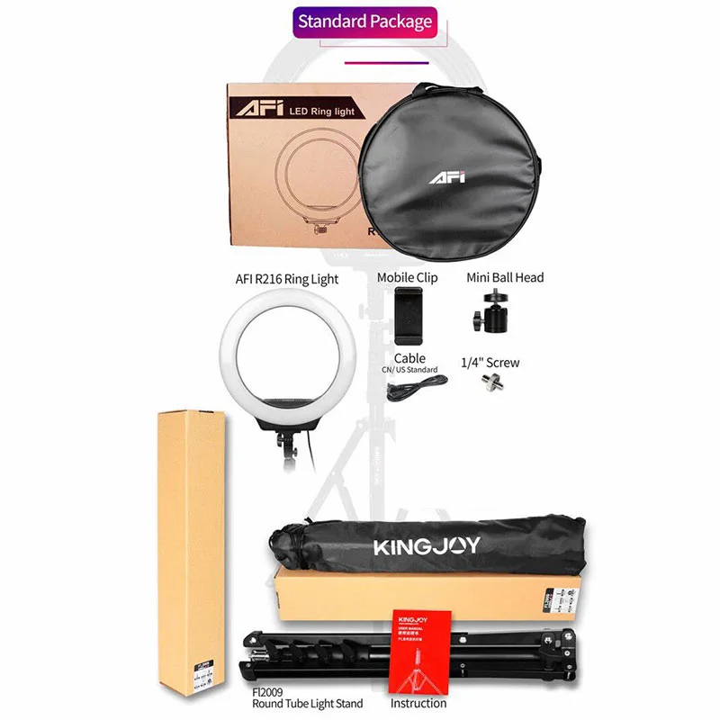 Светодиодный кольцевой светильник 16 дюймовая лампа с регулируемой яркостью на