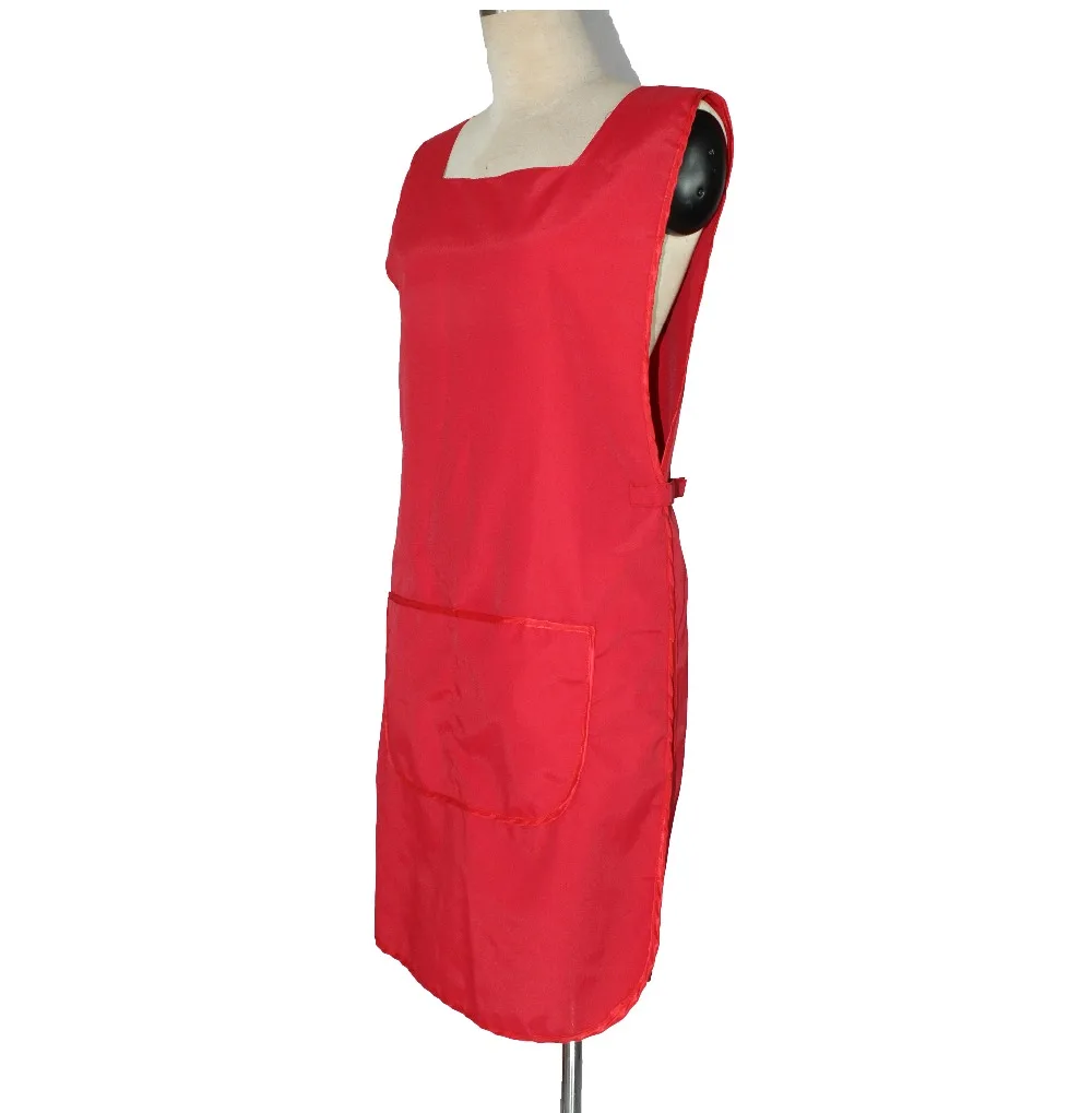 Парикмахерская одежда красного цвета двусторонняя можно надевать фартук для