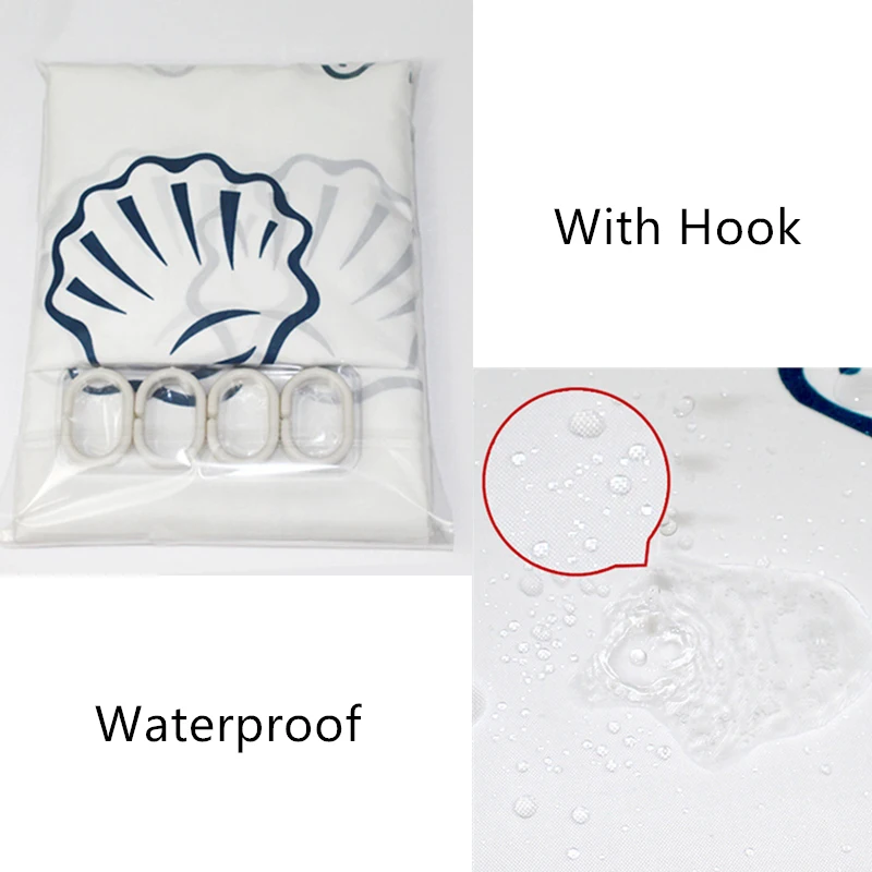 Душ Шторы Современный Морской Стиль Морская звезда в виде ракушки прозрачный PEVA