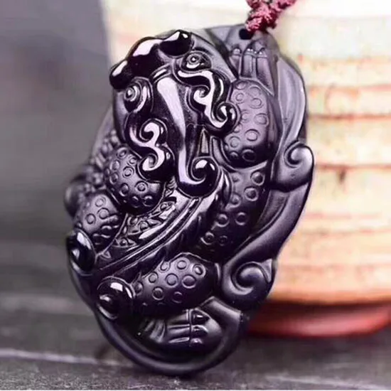 Ювелирные украшения уникальный натуральный Золотой обсидиан черный нефрит