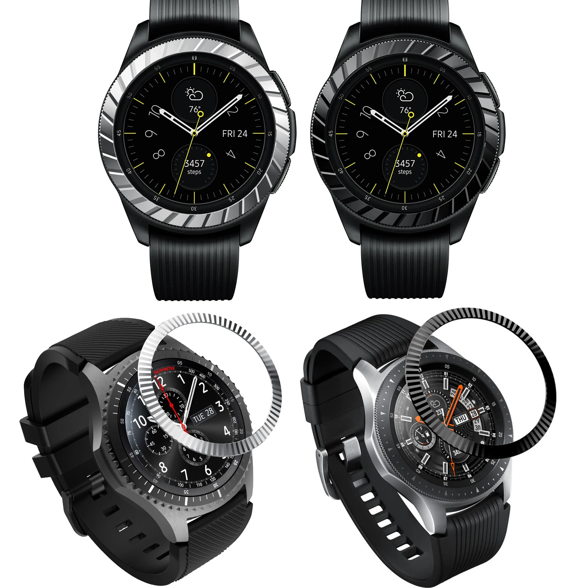 Металлический Чехол рамка с кольцом для Samsung Gear S3 Galaxy Watch Huawei Honor Magic GT 2 GT2 46