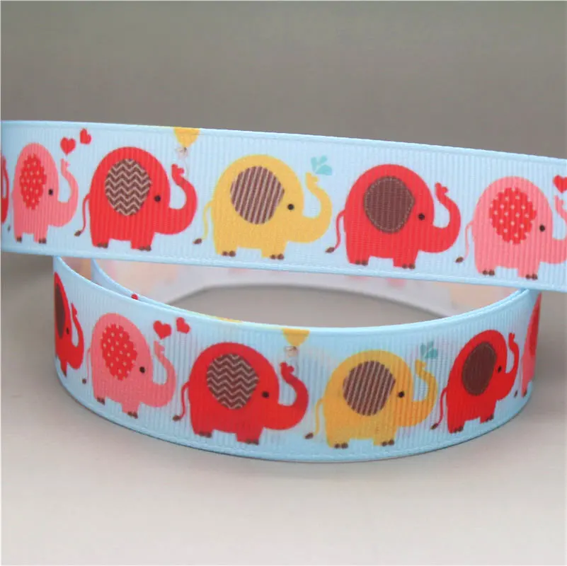 DHK 7/8 'ɵ ярдов животными слон динозавр в форме коалы напечатан grosgrain ленты
