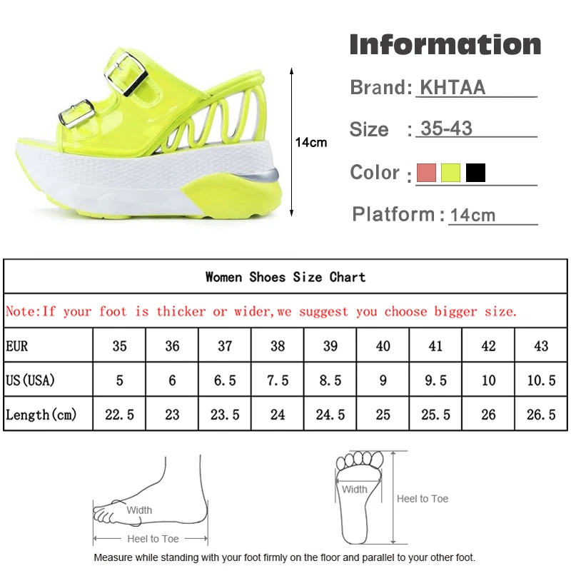 

Summer Women Wedge Sandals PVC Transparent Buckle Strap Shoes Woman Casual Super High Platform Ladies Slides Female Sandals