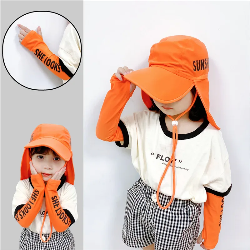 Летняя шляпа для детей и мальчиков солнцезащитная Кепка с защитой от УФ лучей топ