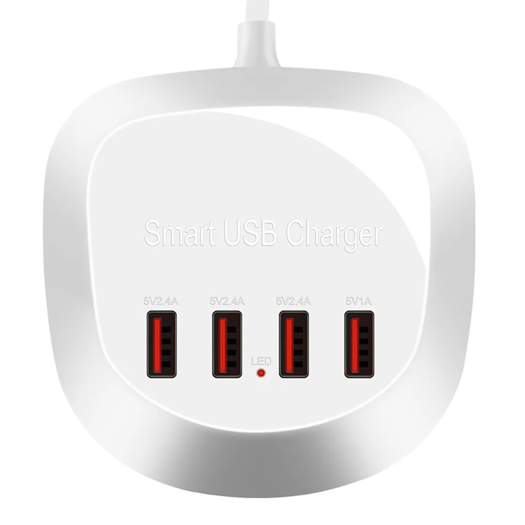 4 Порты и разъёмы 2.4A зарядное устройство с быстрой зарядкой, USB Зарядное устройство магазином розничной торговли при электрическая розетка с USB док-станция для iPhone X/8/8 Plus ЕС штепсельная вилка американского стандарта Великобритании штепсельная вилка австралийского стандарта