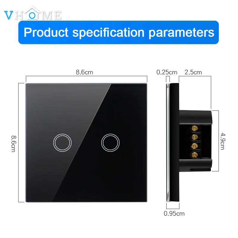 Умный сенсорный переключатель Vhome РЧ 433 МГц сенсорная панель для умного дома