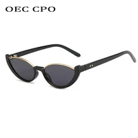 oec cpo small frames cat eye sunglasses women rivet vintage shades sun glasses female fashion eyeglasses retro eyewear uv400