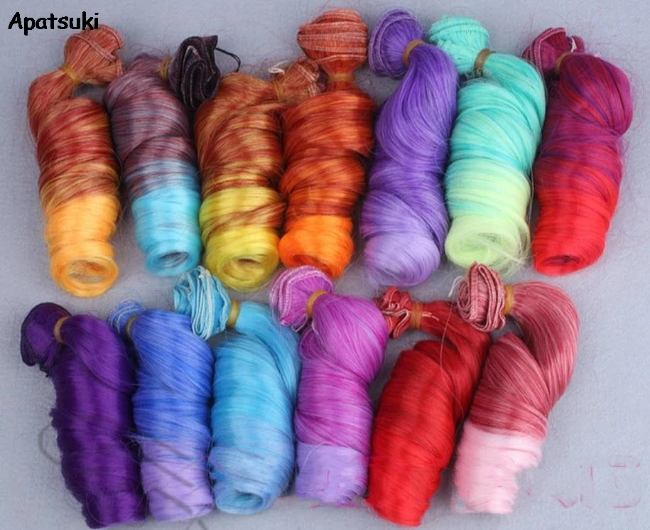 Парик для куклы Барби сделай сам с градиентом вьющиеся волосы шарнирной проводом