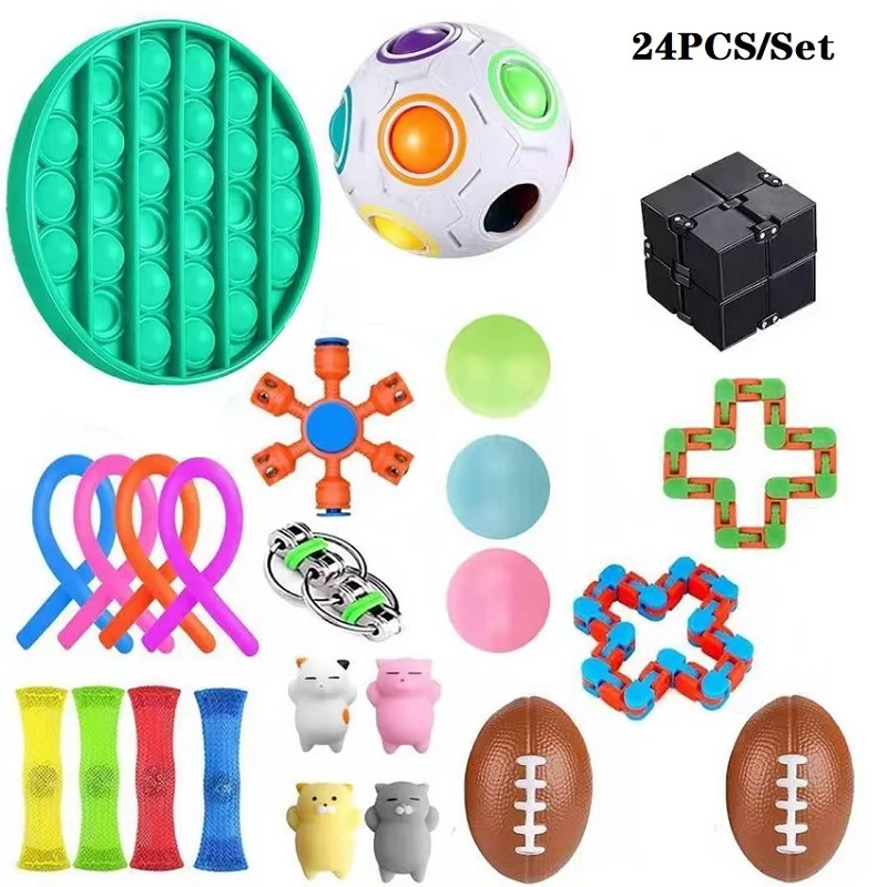 

Fidget Sensory Toys Pack Pop Push Bubbles Stress Relief Fidget Toy Pack Set Toy To Relieve Children With Autism And Anxiety Gift