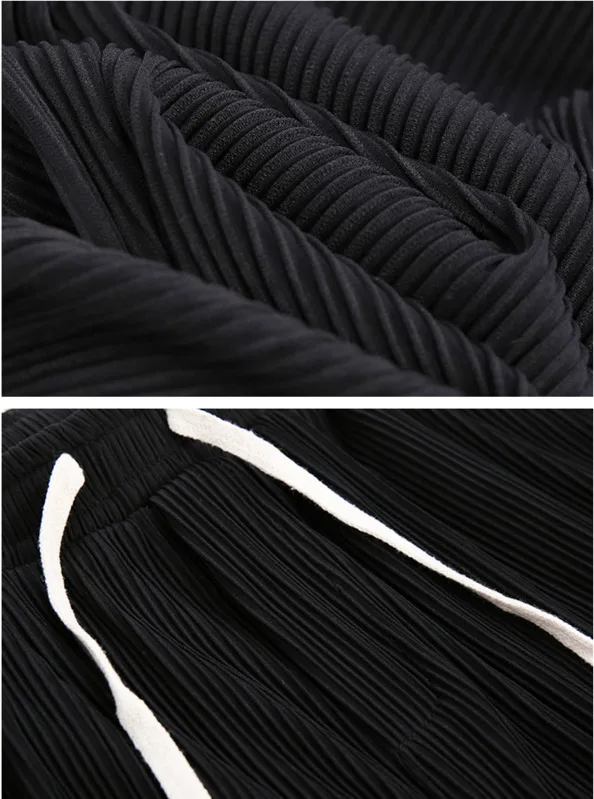 

IEFB 2021 Spring New Pleated Wide Leg Pants Korean Trend Loose Fashion Sports Pants Casual Elastic Waist Pants Male 9Y5683