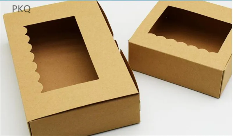 5 шт. чистая крафт-бумага коробка с окном мыло ручной работы в коробке ювелирные