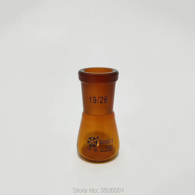 Brown conical flask with standard ground-in mouth,Capacity 5ml,joint 19/26,Erlenmeyer flask with standard ground mouth