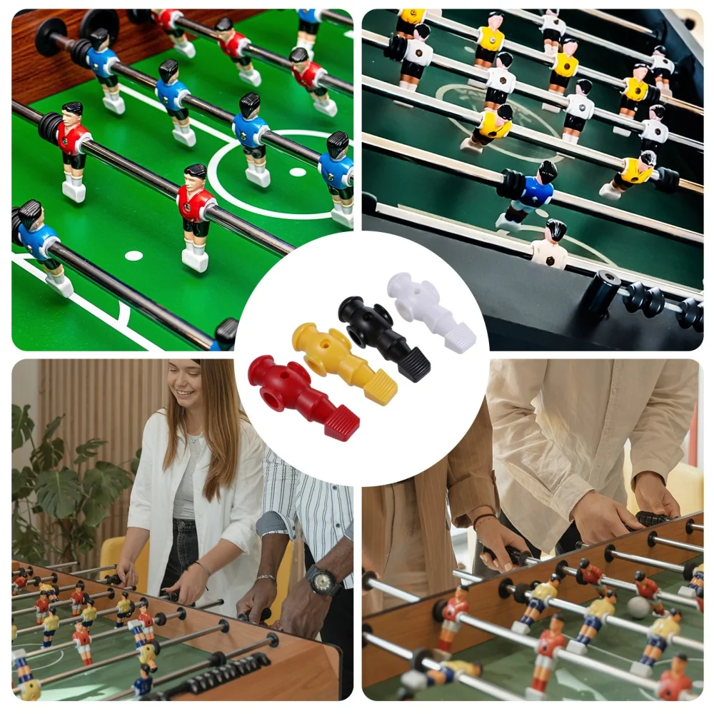 

4pcs Tournament Style Table Soccer Player Replacement (White, Black, Yellow, Red)