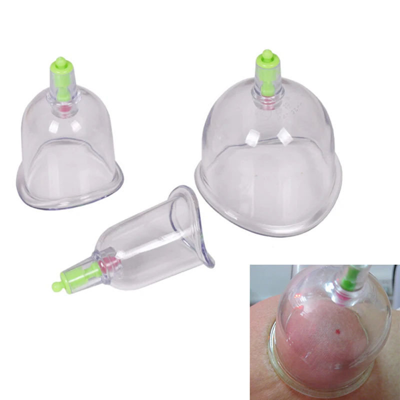 

New 3 Cups Chinese Medical Vacuum Cans Cupping Cup Cellulite Suction Cup Therapy Back Body Anti-cellulite Massage Cupping Set