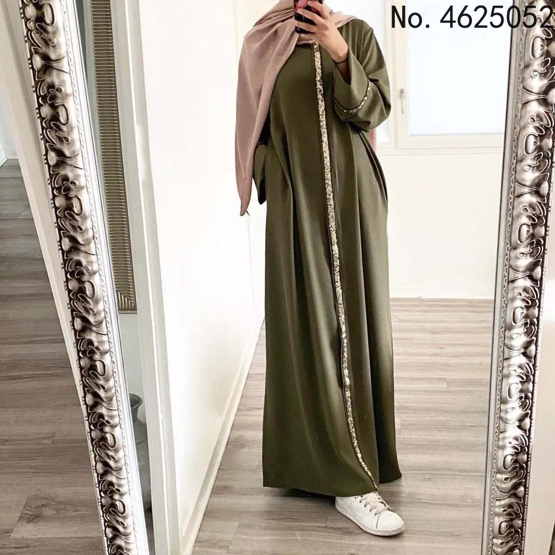 Мусульманское платье Abaya с блестками для женщин модель 2021 года марокканская
