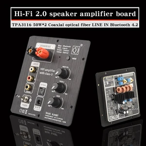 hifidiy live 2 0 channel speaker amplifier board audio tpa3116 50w2 power output coaxial optical fiber line in bluetooth 4 2 free global shipping