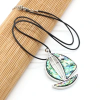 2021 best selling new product natural shell alloy sailboat shape pendant making diy exquisite necklace bracelet size 40x56mm