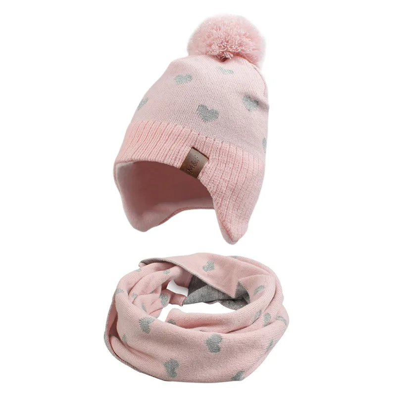 Dinosaur Baby Beanie Scarf Hat Set Toddler Boy Girl Winter Spring Earflap Cap Thick Lining Warm with Neckerchief Elastic | Детская