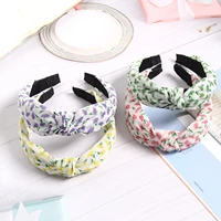 furling girl pack of 1pc net yarn bow knotted hair bands hair loop plant print headbands for women hair accessories
