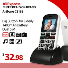 Artfone telefone celular cs188, botão grande para idosos, telefone móvel atualizado com botão de sos  (4)