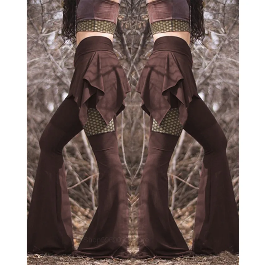 Брюки женские повседневные со шнуровкой брюки в стиле ретро средневекового