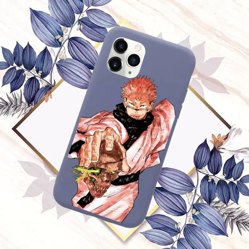 

Jujutsu Kaisen Phone Case Purple Candy Color for iPhone 11 12 mini pro XS MAX 8 7 6 6S Plus X SE 2020 XR