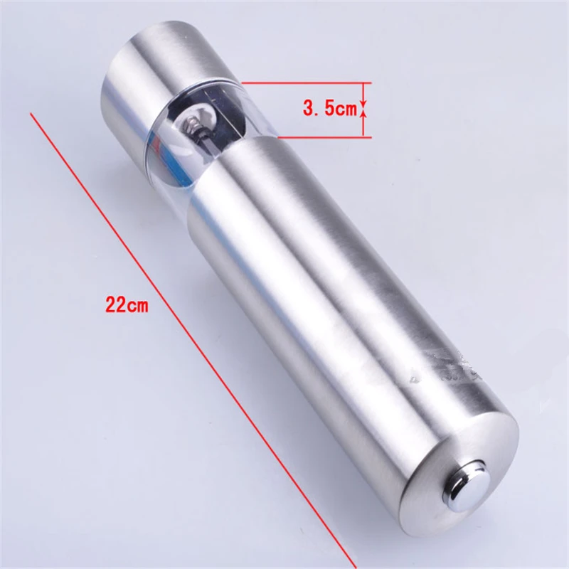 Электрическая мельница для соли и перца с батарейным питанием из нержавеющей