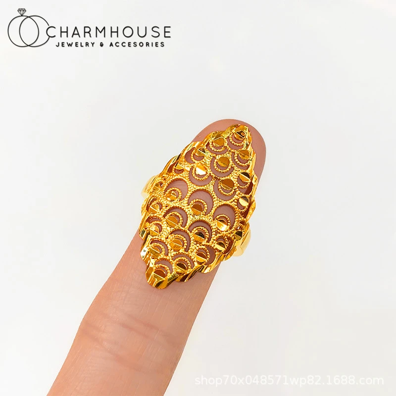 Фото Обручальные кольца GP желтого золота для женщин геометрическое кольцо Женское