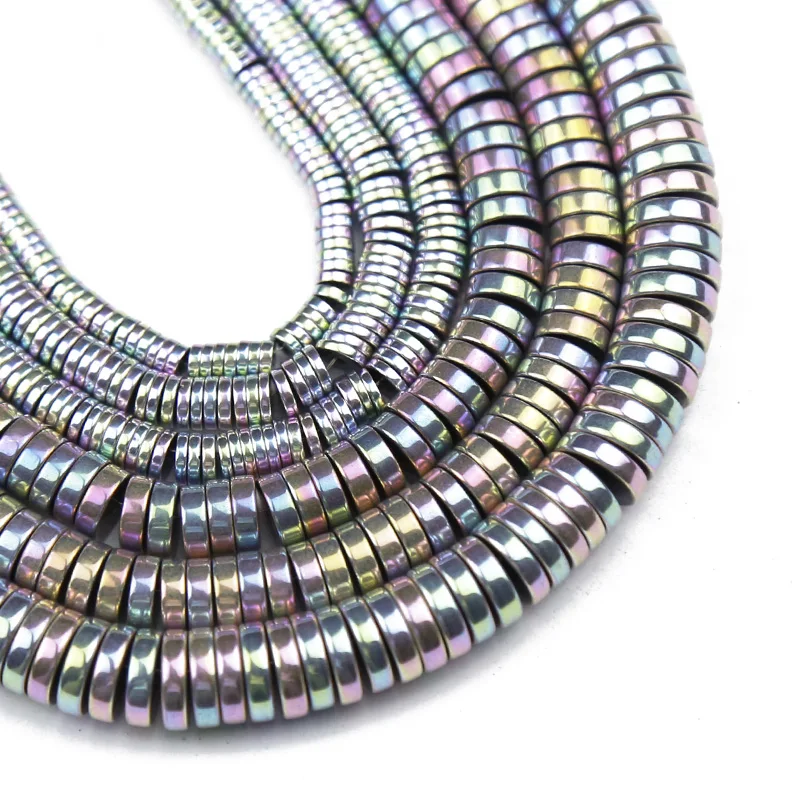 

YHBZRET 3/4/6/8 мм светильник фиолетовый плоские круглые гематит натуральный камень бусины для самостоятельного изготовления ювелирных изделий ...