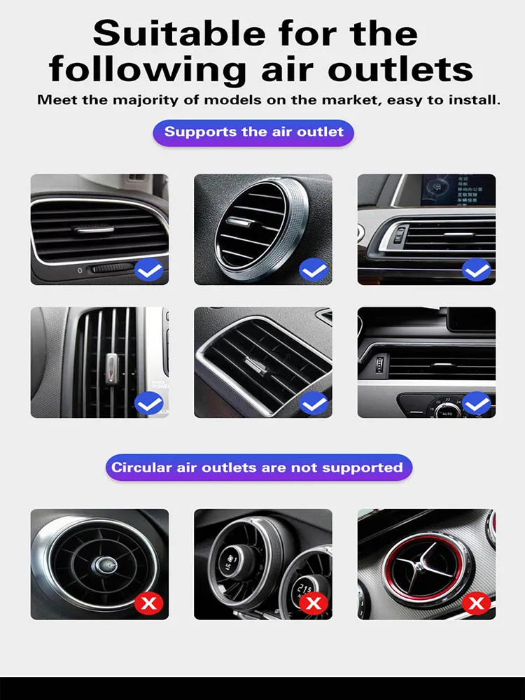 

R2S 10W Magnetic Metal Plug Touch Sensor Infrared Sensor Dual Recognition Smart Phone Universal Car Air Outlet Bracket