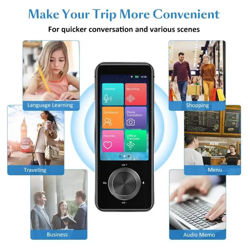 

M9 Instant Voice Translator 107 Languages Two-Way Real-Time In Real-time Smart Translator WiFi/Offline Recording/Photo