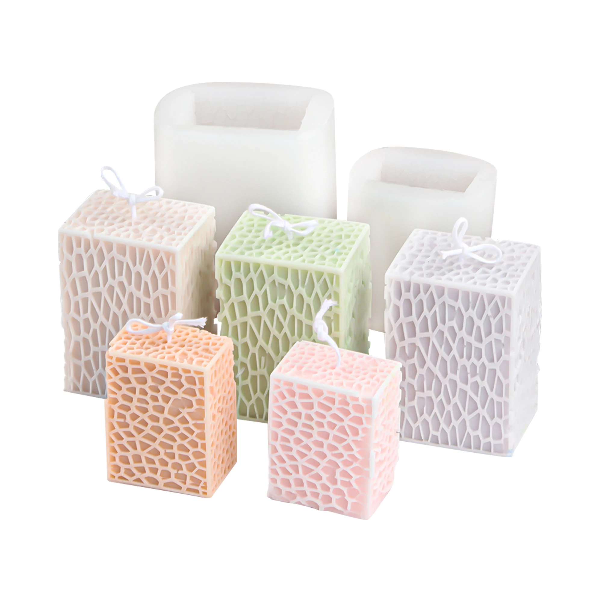 Форма для свечей креативная форма изготовления в виде сетки из кубовидной люфы