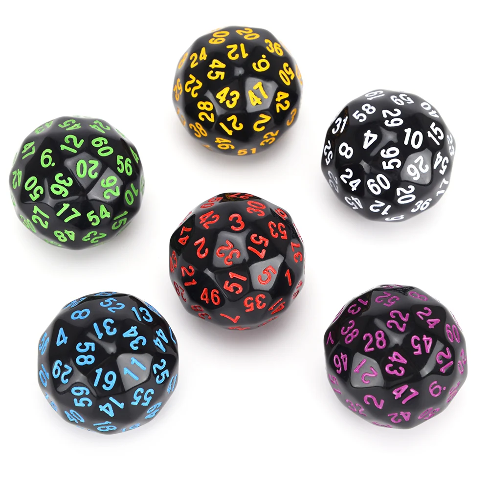 Непрозрачные многогранные кости D60 для преподавания по математике DND TTRPGs MTG |